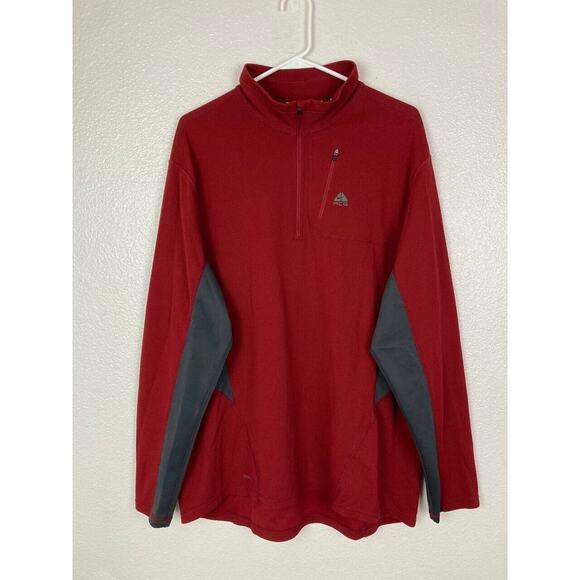 NIKE ACG Pullover 1/4 Zip Quarter Zip Red Gray Fit Dry Long Sleeves XXL 2XL - Picture 11 of 11